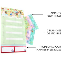 DRAEGER PARIS 1886 - Organiseur familial mural 28x28 cm - 2026-18 fiches mensuelles - Papier FSC - Planification famille