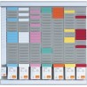 Nobo - Kit Planning Hebdomadaire Mural à Fiches T, 7 Colonnes & 24 Fentes, Indice 2, Fiches T Multicolores & Index Inclus, 29110