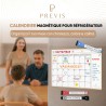 Previs Calendrier Magnetique Frigo A4 (21X29CM) avec 3 Marqueurs Premium- Planning Magnetique - Magnet Organisateur Familial Pol