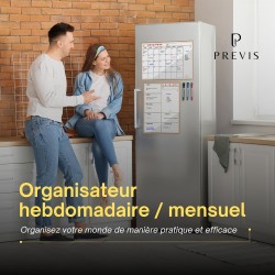 Previs Pack Calendrier Magnétique Mensuel A3 + Agenda Magnétique Hebdomadaire A3 pour Réfrigérateur - Organisateur - Agenda, Men