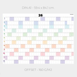 Calendrier Annuel 2026 Mural Grand Format Planificateur DIN A1 (84 x 60 cm) – Le Planificateur Mural Idéal pour Booste votre Org