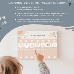 Tableau de Routine Enfant - Routine du Matin et du Soir – Planning Quotidien Enfants – 105 Cartes Illustrées, Planificateur Visu