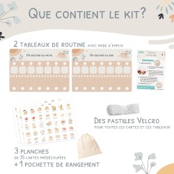 Tableau de Routine Enfant - Routine du Matin et du Soir – Planning Quotidien Enfants – 105 Cartes Illustrées, Planificateur Visu