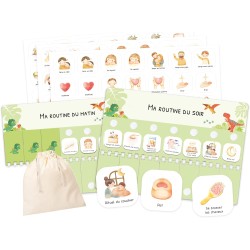 Tableau de Routine Enfant - Routine du Matin et du Soir – Planning Quotidien Enfants – 105 Cartes Illustrées, Planificateur Visu