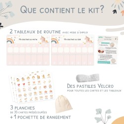 Tableau de Routine Enfant - Routine du Matin et du Soir – Planning Quotidien Enfants – 105 Cartes Illustrées, Planificateur Visu