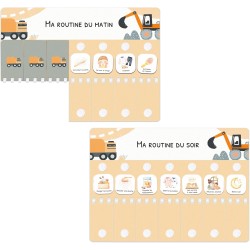 Tableau de Routine Enfant - Routine du Matin et du Soir – Planning Quotidien Enfants – 105 Cartes Illustrées, Planificateur Visu