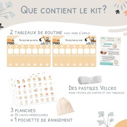 Tableau de Routine Enfant - Routine du Matin et du Soir – Planning Quotidien Enfants – 105 Cartes Illustrées, Planificateur Visu