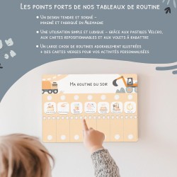 Tableau de Routine Enfant - Routine du Matin et du Soir – Planning Quotidien Enfants – 105 Cartes Illustrées, Planificateur Visu