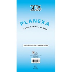 Exacompta - 34500E - Planexa 5 volets - Dimension 18 x 33 cm - Décembre 2025 à février 2027