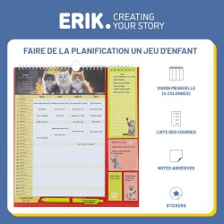 Grupo Erik - Calendrier Chats - de Septembre 2025 à Décembre 2026 | Planificateur Mensuel 16 mois, Calendrier Familial 2025 2026