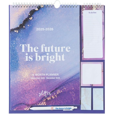 Grupo Erik - Calendrier Glitter - de Septembre 2025 à Décembre 2026 | Planificateur Mensuel 16 mois, Calendrier Familial 2025 20