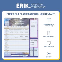 Grupo Erik - Calendrier Glitter - de Septembre 2025 à Décembre 2026 | Planificateur Mensuel 16 mois, Calendrier Familial 2025 20