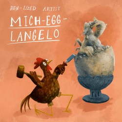 NOTIQUE Calendrier mural 2026 Chicken Artists - avec calendrier mensuel - 30 x 30 cm (30 x 60 cm ouvert)