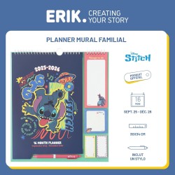 Grupo Erik - Calendrier Disney, Stitch - de Septembre 2025 à Décembre 2026 | Planificateur Mensuel 16 mois, Calendrier Familial 