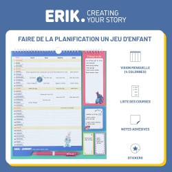 Grupo Erik - Calendrier Disney, Stitch - de Septembre 2025 à Décembre 2026 | Planificateur Mensuel 16 mois, Calendrier Familial 