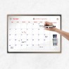 PREVIS Calendrier Mensuel Mural Effacable A2 60X40CM avec 3 feutres - Tableau organisateur mural Planning Mensuel - Planificateu
