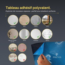 PREVIS Calendrier Mensuel Mural Effacable A2 60X40CM avec 3 feutres - Tableau organisateur mural Planning Mensuel - Planificateu