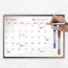 PREVIS Calendrier Mensuel Mural Effacable A3 40X30CM avec 3 feutres - Tableau organisateur mural Planning Mensuel - Planificateu