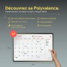 PREVIS Calendrier Mensuel Mural Effacable A3 40X30CM avec 3 feutres - Tableau organisateur mural Planning Mensuel - Planificateu