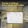 PREVIS Calendrier Mensuel Mural Effacable A3 40X30CM avec 3 feutres - Tableau organisateur mural Planning Mensuel - Planificateu