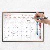 PREVIS Calendrier Mensuel Mural Effacable A4 30X21CM avec 3 feutres - Tableau organisateur mural Planning Mensuel - Planificateu