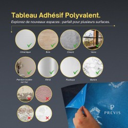 PREVIS Calendrier Mensuel Mural Effacable A4 30X21CM avec 3 feutres - Tableau organisateur mural Planning Mensuel - Planificateu