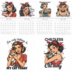 Pin-Up Girl - 2026 Calendrier, Carnet De Planificateur Rétro, Organisateur Mural Décoratif, Ajoute Un Vintage Aux Intérieurs, Pr