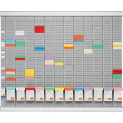 Nobo - Kit Planning Annuel Mural à Fiches T, 12 Colonnes & 32 Fentes, Indice 2, Fiches T & Index Inclus, 32938864