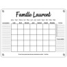 LAUBLUST Calendrier mural personnalisé en verre acrylique - Format A2, A3, A4 | Planificateur familial avec nom de famille & tex