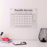 LAUBLUST Calendrier mural personnalisé en verre acrylique - Format A2, A3, A4 | Planificateur familial avec nom de famille & tex