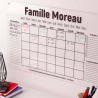 LAUBLUST Calendrier mural personnalisé en verre acrylique - Format A2, A3, A4 | Planificateur familial avec nom de famille & tex