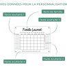 LAUBLUST Calendrier mural personnalisé en verre acrylique - Format A2, A3, A4 | Planificateur familial avec nom de famille & tex