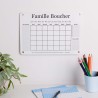 LAUBLUST Calendrier Mural en Acrylique Personnalisé - A2, A3, A4 - Blanc | Planificateur Familial avec Nom et Texte - Hebdomadai