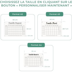 LAUBLUST Calendrier Mural en Acrylique Personnalisé - A2, A3, A4 - Blanc | Planificateur Familial avec Nom et Texte - Hebdomadai