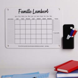 LAUBLUST Calendrier Mural en Acrylique Personnalisé - A2, A3, A4 - Blanc | Planificateur Familial avec Nom et Texte - Hebdomadai