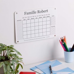 LAUBLUST Calendrier Mural en Acrylique Personnalisé - A2, A3, A4 - Blanc | Planificateur Familial avec Nom et Texte - Hebdomadai