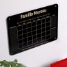 LAUBLUST Calendrier Mural en Acrylique Personnalisé - A2, A3, A4 - Noir | Planificateur Familial avec Nom et Texte - Hebdomadair