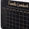LAUBLUST Calendrier Mural en Acrylique Personnalisé - A2, A3, A4 - Noir | Planificateur Familial avec Nom et Texte - Hebdomadair