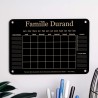 LAUBLUST Calendrier Mural en Acrylique Personnalisé - A2, A3, A4 - Noir | Planificateur Familial avec Nom et Texte - Hebdomadair
