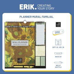 Grupo Erik - Calendrier Van Gogh - de Septembre 2025 à Décembre 2026 | Planificateur Mensuel 16 mois, Calendrier Familial 2025 2