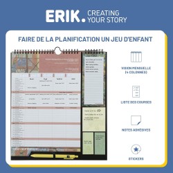 Grupo Erik - Calendrier Van Gogh - de Septembre 2025 à Décembre 2026 | Planificateur Mensuel 16 mois, Calendrier Familial 2025 2