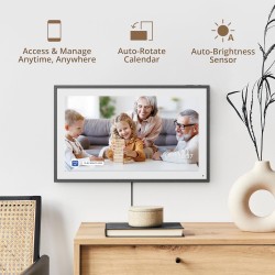 Dragon Touch Calendrier numérique 2025 de 39,6 cm, planificateur mural familial, écran tactile interactif Full HD 1080p, tableau