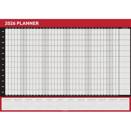 Calendrier mural 2026 - Format A1 (84 cm x 59 cm) - Affichage annuel complet - Pour la maison, le bureau, le travail - Année com