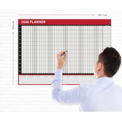 Calendrier mural 2026 - Format A1 (84 cm x 59 cm) - Affichage annuel complet - Pour la maison, le bureau, le travail - Année com