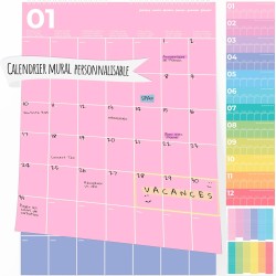 Calendrier 2025 Mural Planificateur Mensuel et Annuel - 12 mois JAN-DEC - Grands Espaces pour Écrire, 30x42 cm. Conçu pour Vous 
