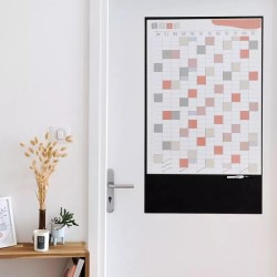 FERFLEX Planificateur annuel en terre cuite - Tableau magnétique - Tableau mémo - Élégant - 100 x 60 cm - Annuel