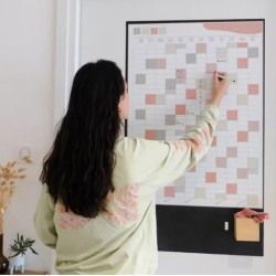 FERFLEX Planificateur annuel en terre cuite - Tableau magnétique - Tableau mémo - Élégant - 100 x 60 cm - Annuel