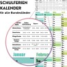 Calendrier mural annuel 2026 – Format A1 – Grand calendrier annuel XXL plié – Avec aperçu des jours fériés et des vacances scola