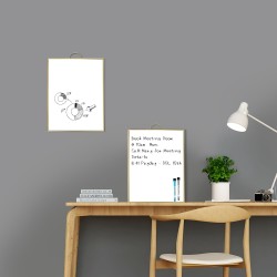 Petit Tableau Blanc Effaçable à Sec 40 x 30 cm, Portable à Suspendre, Tableau Blanc Magnétique avec Cadre en Aluminium pour Mur,