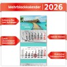 Primus Print Calendrier mural XXL 2026 – Calendrier mural 4 mois – Avec curseur de date, calendrier à suspendre – Avec jours fér